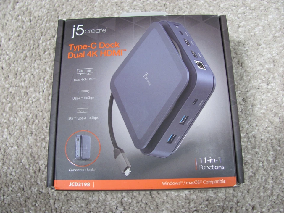 j5create USB-C Dual 4K HDMI Dock Without PD 3.1 Pass Through Charging