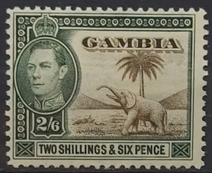 Gambia KGV 1938-46 2/6 Sepia & Dull Green Mint sg 158 - Picture 1 of 2