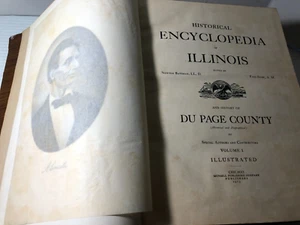 b Historical Encyclopedia of ILLINOIS & History of DU PAGE County 1913 Vol 1 & 2 - Picture 1 of 7