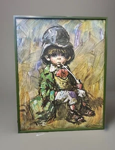 Vintage 1970's  THE ARTFUL DODGER Barry Leighton Jones Fine Art Canvas Vtg 28"X2 - Picture 1 of 5