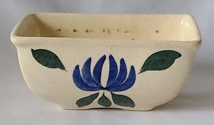 Vintage Blue Green Floral Pottery Planter - Picture 1 of 8