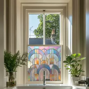 Fensterfolie, Art Deco Buntglas Fensterfolie, Sichtschutz Fensterfolie, - Bild 1 von 5