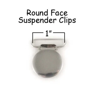 25 Silver Round Face Suspender Clips 3/4" Metal Pacifier Holder Mitten Clips - Picture 1 of 4