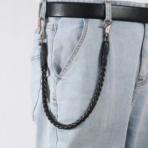 Hip-hop Punk Rock Pelle Pantaloni Metallo Vita Catena Portachiavi Jean Unisex - Foto 1 di 6