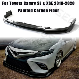 For Camry SE XSE 2018-2020 Yofer 3Pcs Painted Carbon Fiber Front Bumper Lip Kits - Picture 1 of 10