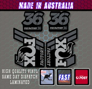 FOX style Factory 36 style  Fork Decals Stickers Drk Grey/grey/black  Laminated - Bild 1 von 2