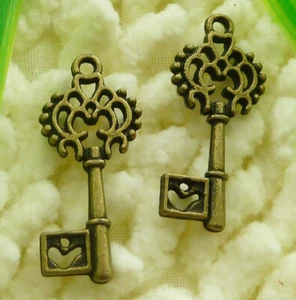210 piezas enchapado en bronce llaveros colgante 28X12MM S2035 HÁGALO USTED MISMO fabricación de joyas - Imagen 1 de 6