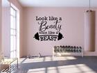 Gym Wall Decal Look Like A Beauty Train Like A Beast Quotes Sports Wall Stickers
