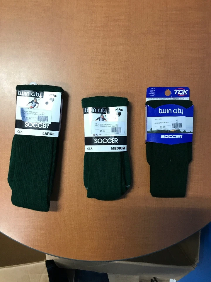 NEW TCK Twin City Knit Adult Soccer Tube Socks Color Forest Green NEW NWOT - Image 1 of 4