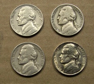 KONVOLUT 5 VERSCHIEDENE JEFFERSON HEAD NICKEL STARTER SAMMLUNG MIT 1960 STGL. - Bild 1 von 2
