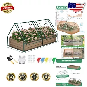 Weather-Resistant Gardening Kit: 6x3 FT Raised Bed with Mini Greenhouse Cover - Picture 1 of 9