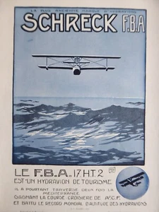 1920'S PUB HYDRAVION LOUIS SCHRECK FBA 17HT2 ARGENTEUIL HALLO ORIGINAL FRENCH AD - Picture 1 of 3