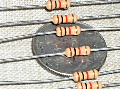 YAGEO 10 1/4W 1K CARBON FILM CF 1 KILO OHM 1/4 W .25 W WATT 5% RESISTOR CFR-25JB-1K0