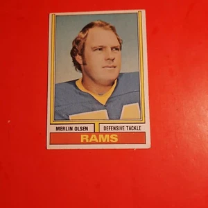 VINTAGE 1974 TOPPS #205 MERLIN OLSEN LA RAMS HOF EX-MT - Bild 1 von 2