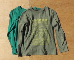 Size Small 6 Boys Long Sleeve T-Shirt Set Cat &Jack Green Bear Dino 2 Pieces - Picture 1 of 4