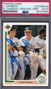 Jose Canseco / Ozzie Canseco 1991 Upper Deck SIGNED PSA/DNA AUTOGRAPH Oakland A' - Picture 1 of 1