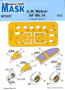 Special Hobby Models 1/72 ARMSTRONG WHITWORTH METEOR NF Mk.14 set maschera vernice - Foto 1 di 2