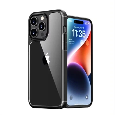 Coque iPhone 15 14 13 12 11 Pro Max Rigide Antichoc Transparente Renforcée