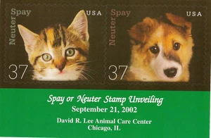 #3670 Unveiling Ceremony Program Card 37c Neuter or Spay Stamp w/FDC - Picture 1 of 1
