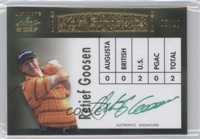 2012 Leaf Ultimate Major Championships Gold /10 Retief Goosen #MC-RG1 Auto - Image 1 of 2