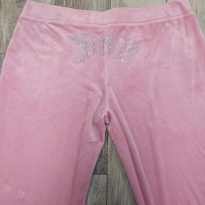Juicy Couture Pastel Pink Bling Loungewear Velour Track Pants Women's XL Active - Picture 1 of 8