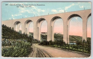 1915 CABRILLO BRIDGE ARCHI PANAMA-CALIFORNIA ESPOSIZIONE SAN DIEGO CARTOLINA #2 - Foto 1 di 2