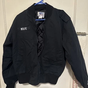Hannover Military Division Herren schwarz klein wasserabweisend Bomberjacke Reißverschluss Mi - Bild 1 von 8