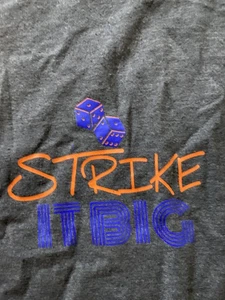 Fruit of the Loom Shirt Mens 2XL Gray Strike It Big Dice Graphic Tee Casino - Picture 1 of 4