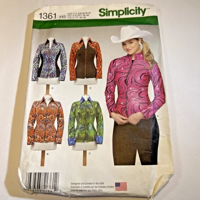 Simplicity Western Equestrian Show Shirt Pattern 1361 sizes 6-8-10-12-14 -- READ - Image 1 of 4