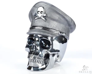 5.1" Tera-hertz Hand Carved Pirate Crystal Skull Fine Art Sculpture - Picture 1 of 6