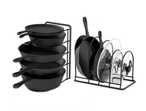 Heavy Duty Pan Organizer Rack for Cabinet Pot Lid Holder Kitchen Organization - Picture 1 of 7