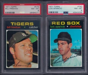 PSA 8 1971 Topps #740 Luis Aparicio Boston Red Sox HOF BLAZER TOP NOTCH! LEGGI - Foto 1 di 18