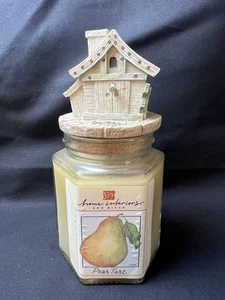 Home Interiors 2000 Pear Tart Candle with Resin Birdhouse Topper NOS - Picture 1 of 10