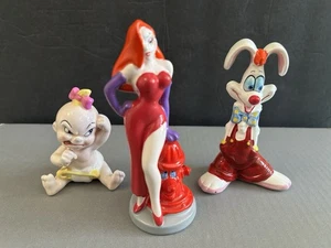 RARO DE COLECCIÓN. Figuras de cerámica Disney Roger & Jessica Rabbit & Baby Herman - Imagen 1 de 9