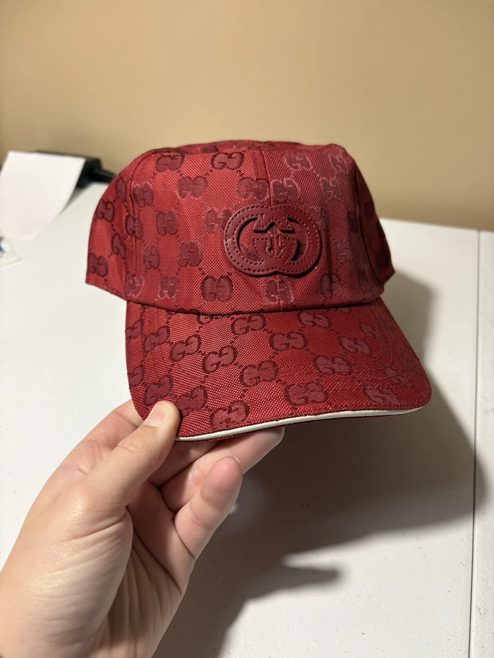 Gucci GG nylon baseball hat in bordeaux - Image 1 of 4