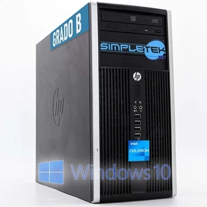 HP 6300 TOWER WINDOWS 10 PRO 32GB 960GB PC DESKTOP FISSO SERIALE RS232 COM DVD - Imagen 1 de 4