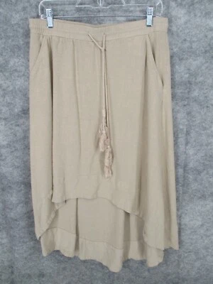 Falda Democracy Mujer Grande Elastizada Alta Baja Envoltura Frontal Borla Asimétrica Tostada Foto 1 de 4