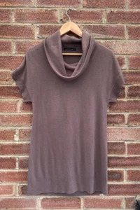 NEXT Women's Brown Long Polo Neck Stretch Tank Top Tunic Jumper Pullover Size 8 - Picture 1 of 9