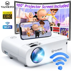 VANKYO Wireless 4K Moive Projector 25000LMS 1080P WiFi Video Home Theater HDMI - Picture 1 of 15
