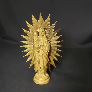 Sainte Anne De Beaupre Golden Vintage Statue Figurine Patron Saint of Canada - Picture 1 of 11
