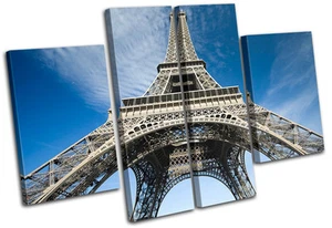 Paris Eiffel Tower Architecture MULTI CANVAS WALL ART Picture Print VA - Picture 1 of 1