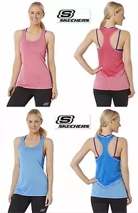 Neu mit Etikett Skechers Sport Gr. M, L, XL sportliches Damen-Tanktop Racerback Fitness pink/blau - Bild 1 von 14