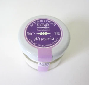 ELARIIA San Pellegrino Wisteria  Body Cream 1 oz Italy NOS Glass Jar - Picture 1 of 2