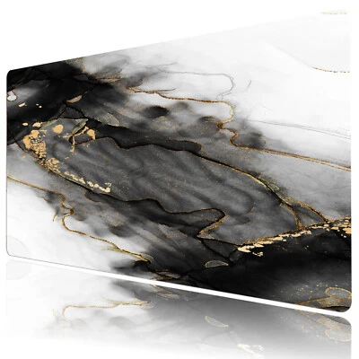 Black and White Mouse Pad Gold Marble Desk Mat for Keyboard and Mouse Desk Pad - Image 1 of 4