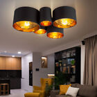 Deckenleuchte Wohnzimmerleuchte Kchenlampe schwarz gold 5-Flammig Textil H 28cm
