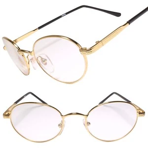 Gold Frame Classic True Genuine Vintage 90s Reader Oval 1.75 Reading Glasses - Picture 1 of 3