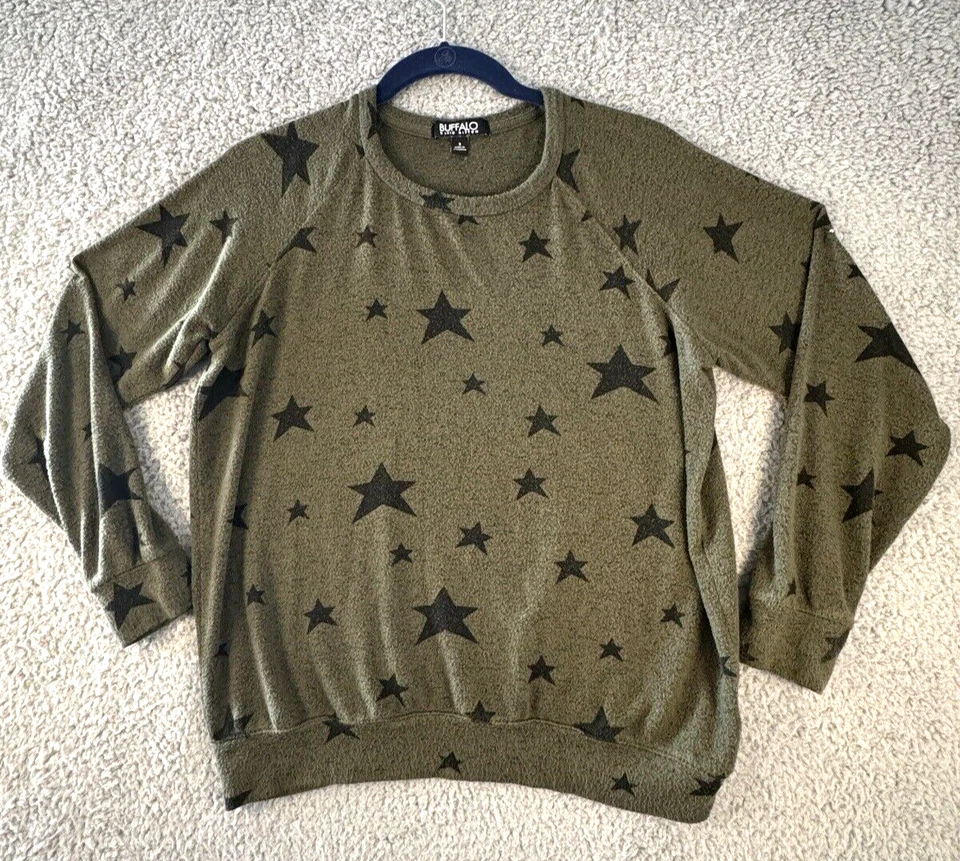 Suéter Buffalo David Bitton - Para Mujer Pequeño - Estampado de Estrellas Verde y Negro - Jersey Foto 1 de 4