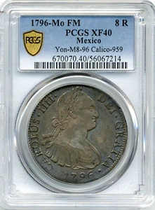 1796-Mo FM 8 Reales Mexico - Extremely Fine, PCGS EF 40 - Picture 1 of 3