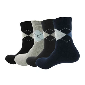 4 Pairs of Men's Soft Comfort Thick Casual Warm Wool Crew Socks - Picture 1 of 9