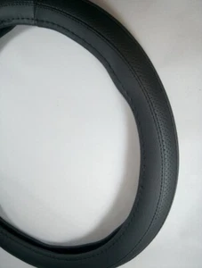 2017 Black Easy Slip-On Style PU Steering Wheel Cover Non-Slip Comfy Handling - Picture 1 of 6